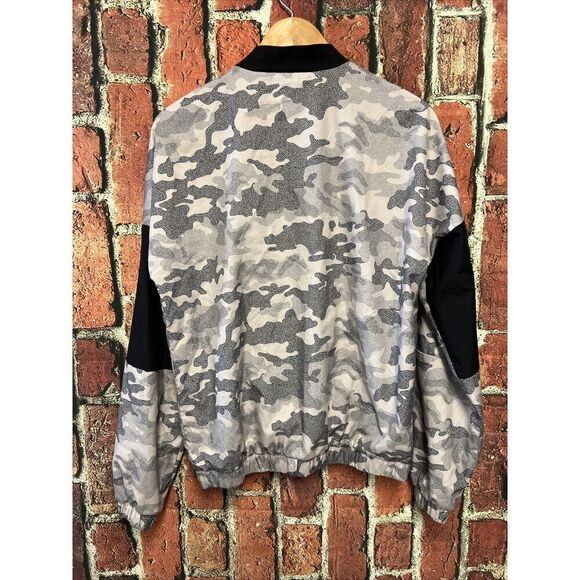 Adidas Men Windbreaker Jacket Adult Small Camouflage Camo Gray Black - Picture 4 of 4